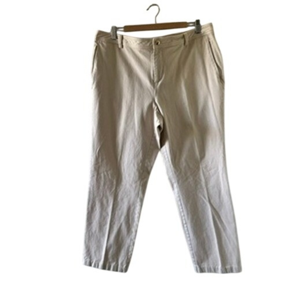 Lauren Ralph Lauren White Pants Comfort Fit Stretch Cotton Women's Size 16W Polo